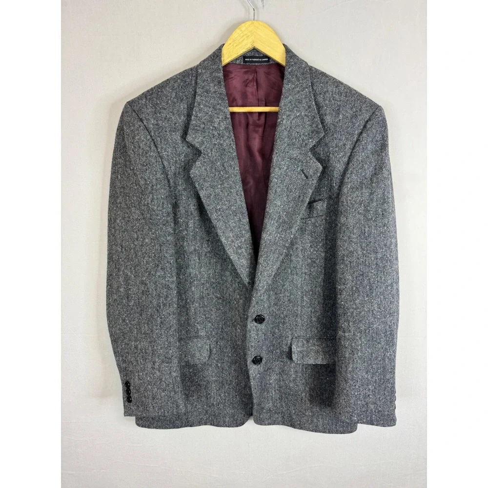 Magee Donegal Tweed Mens Grey‎ Wool Blazer Sport Coat 42 Reg Woven in Ireland